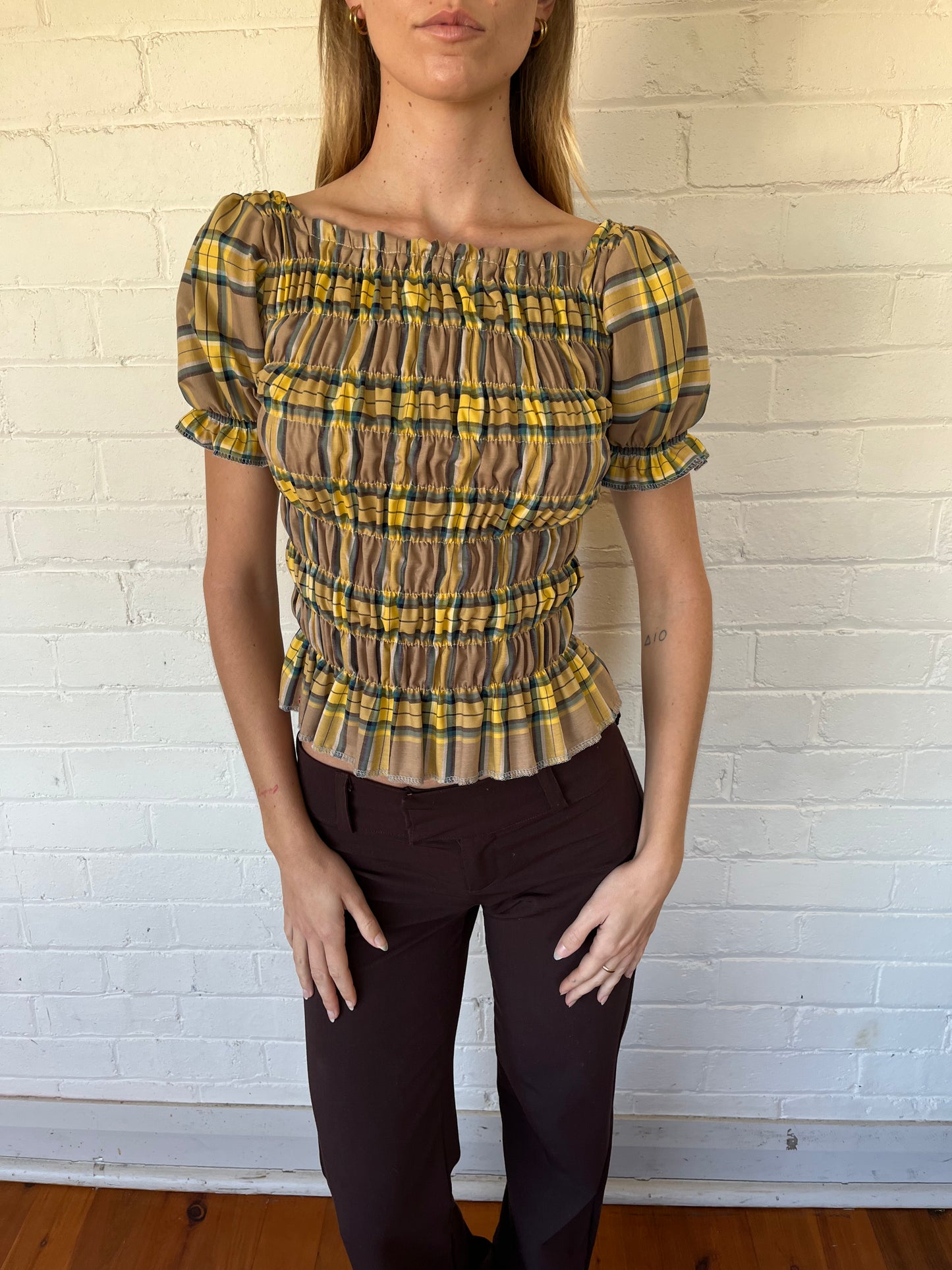 One-Off - Mustard Puff Sleeve