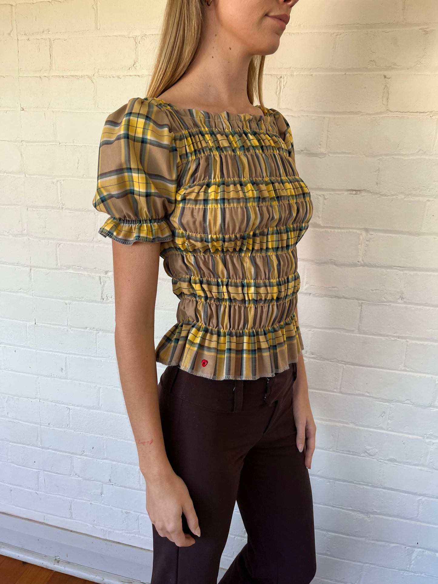 One-Off - Mustard Puff Sleeve