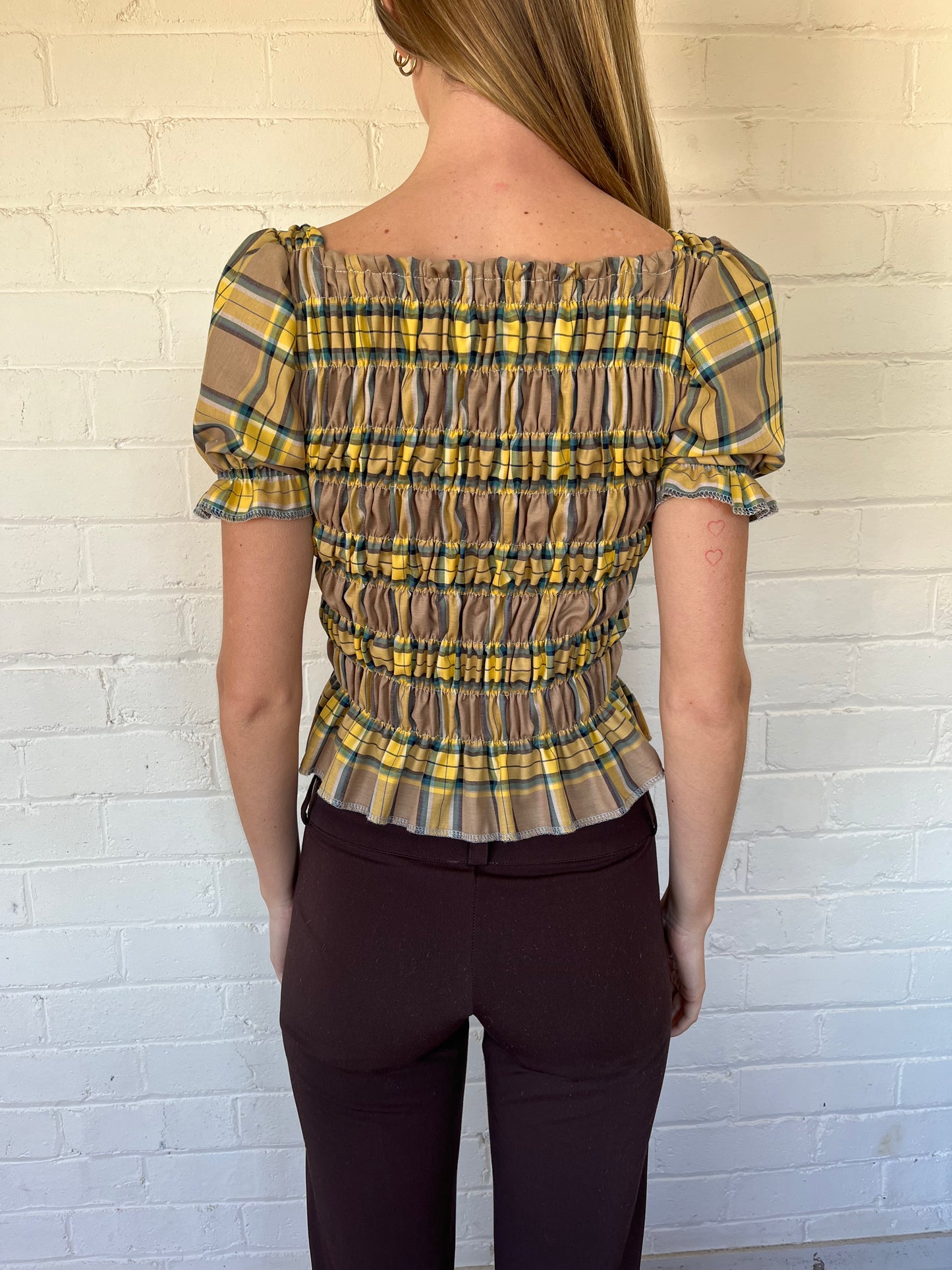 One-Off - Mustard Puff Sleeve