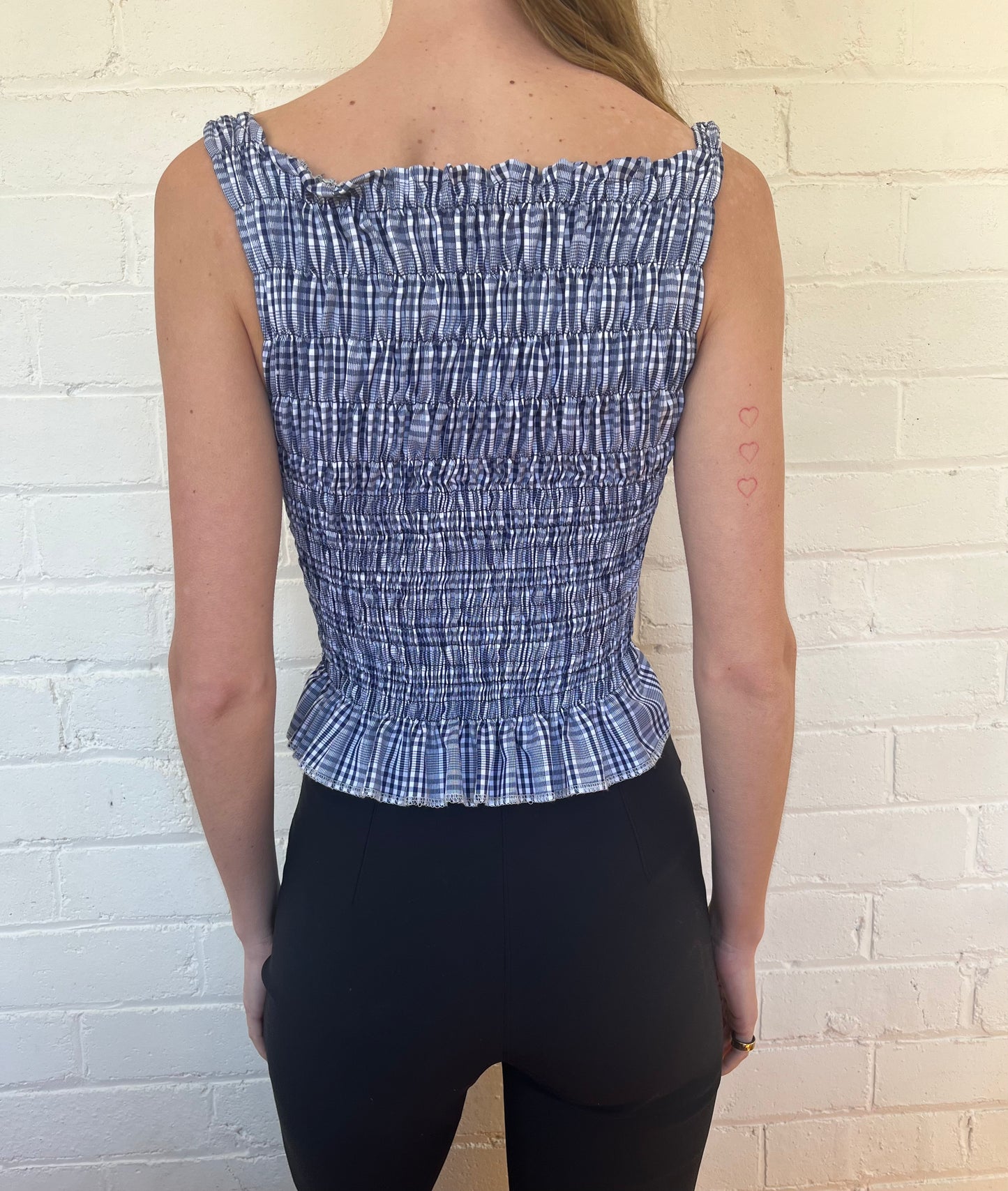 The Top 2.0 - Navy Check