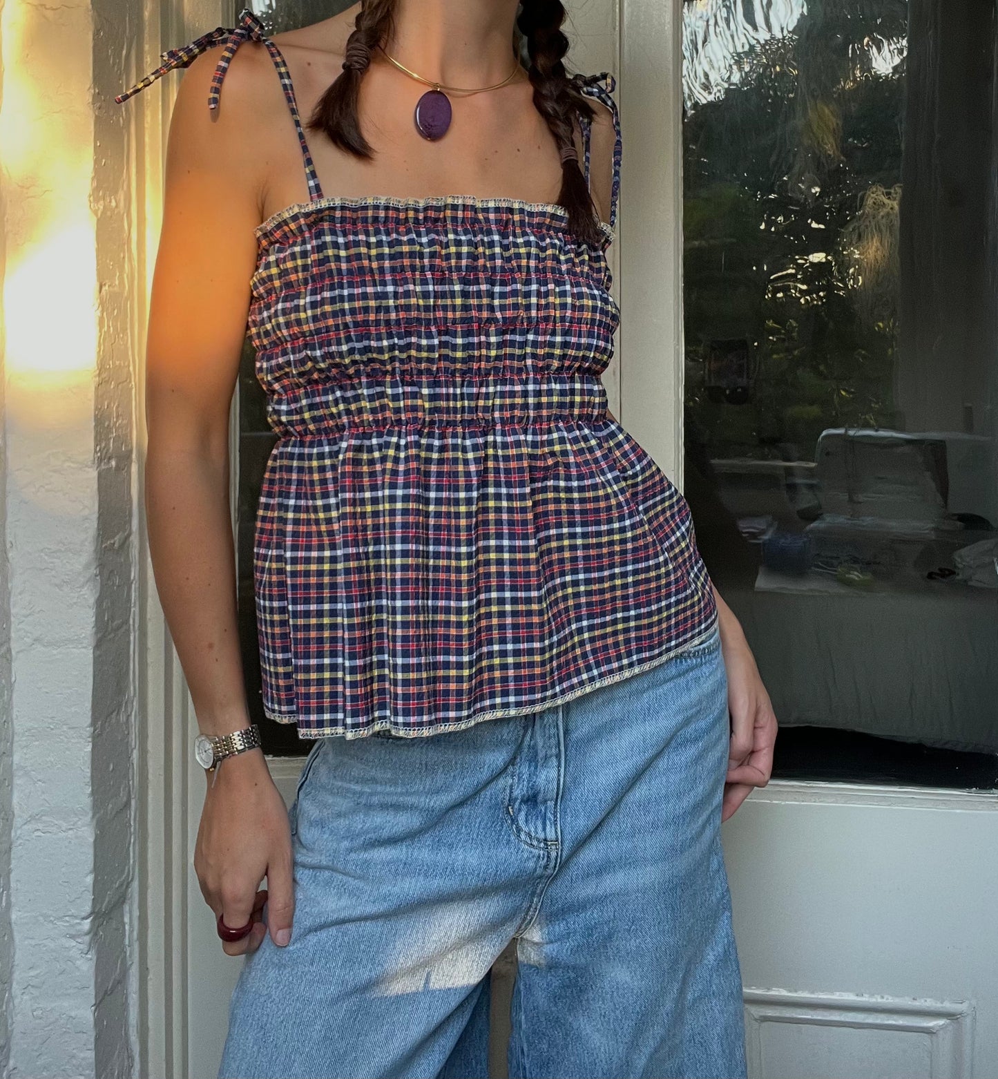 The Cami Top One-Off - Multi Plaid