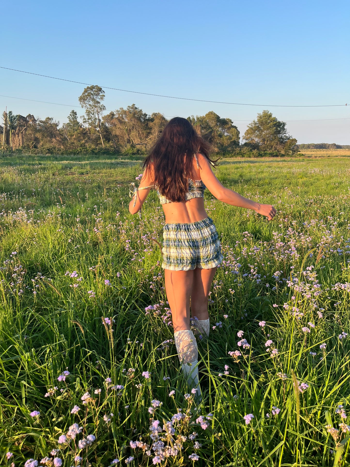 The Bloomer - Blue/Green Plaid