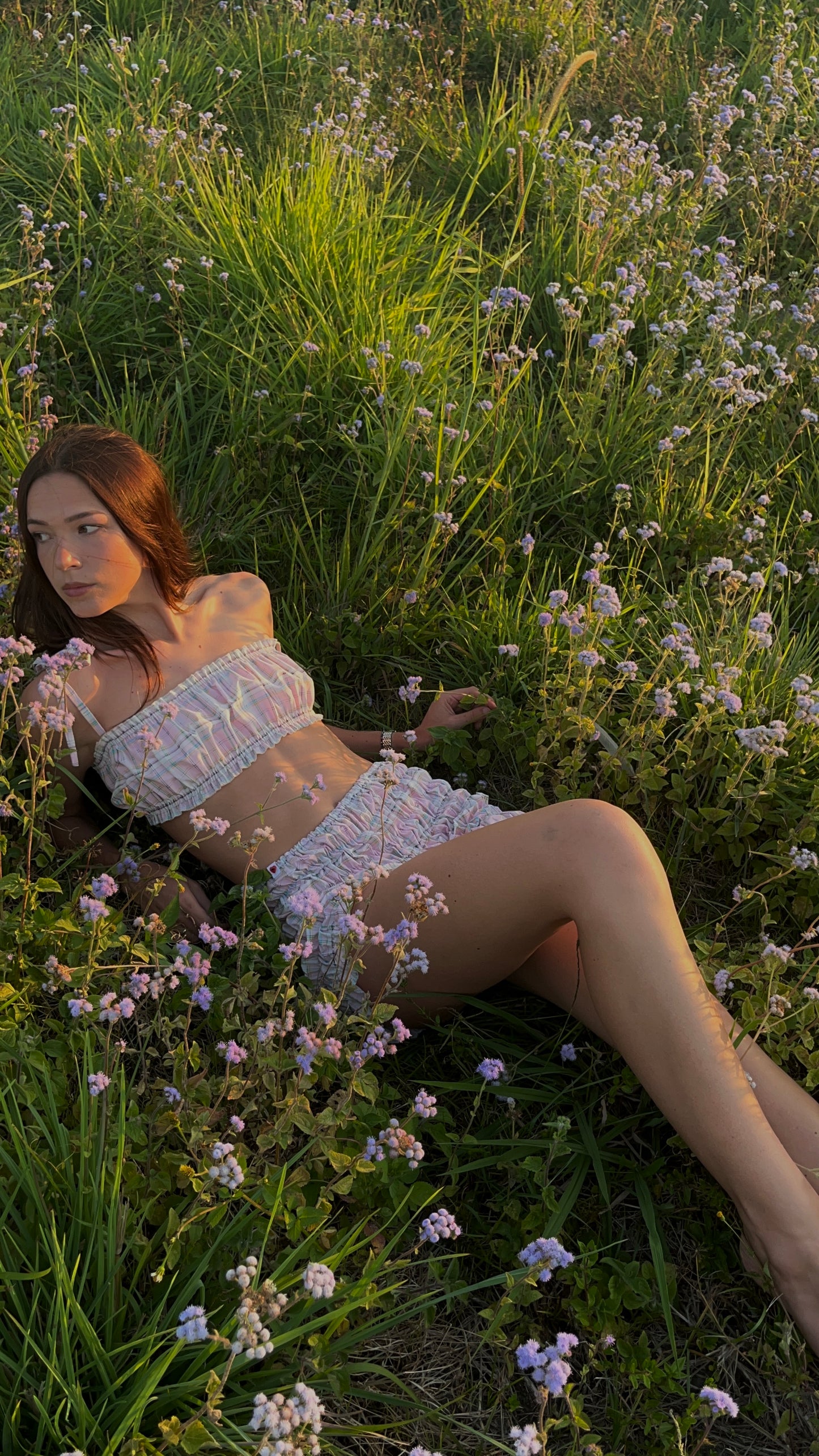 The Bralet - Baby Pink Plaid