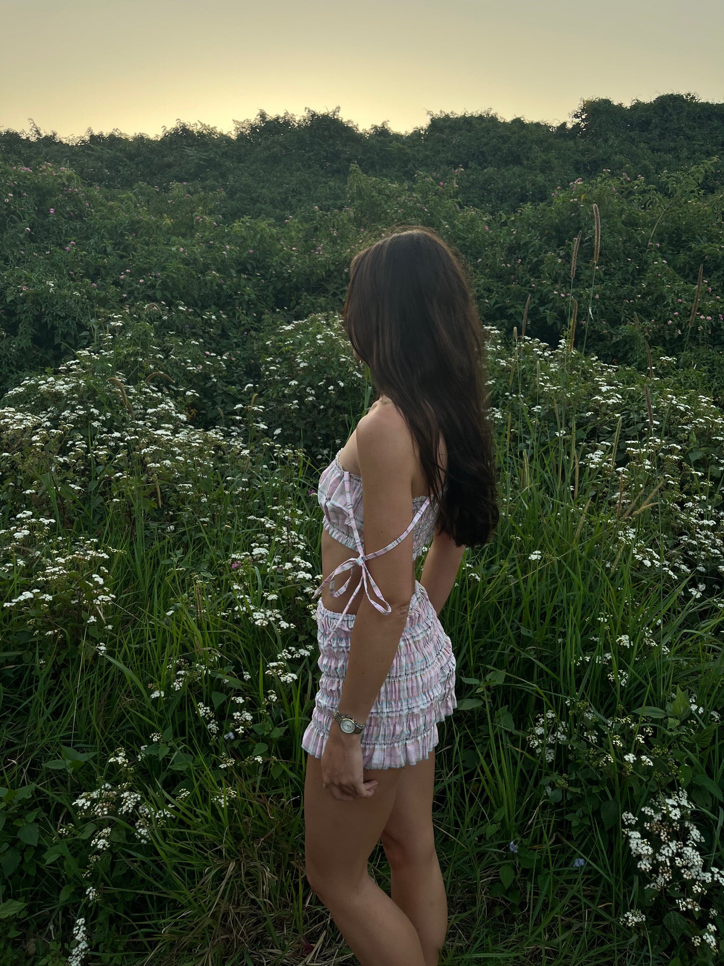 The Bralet - Baby Pink Plaid