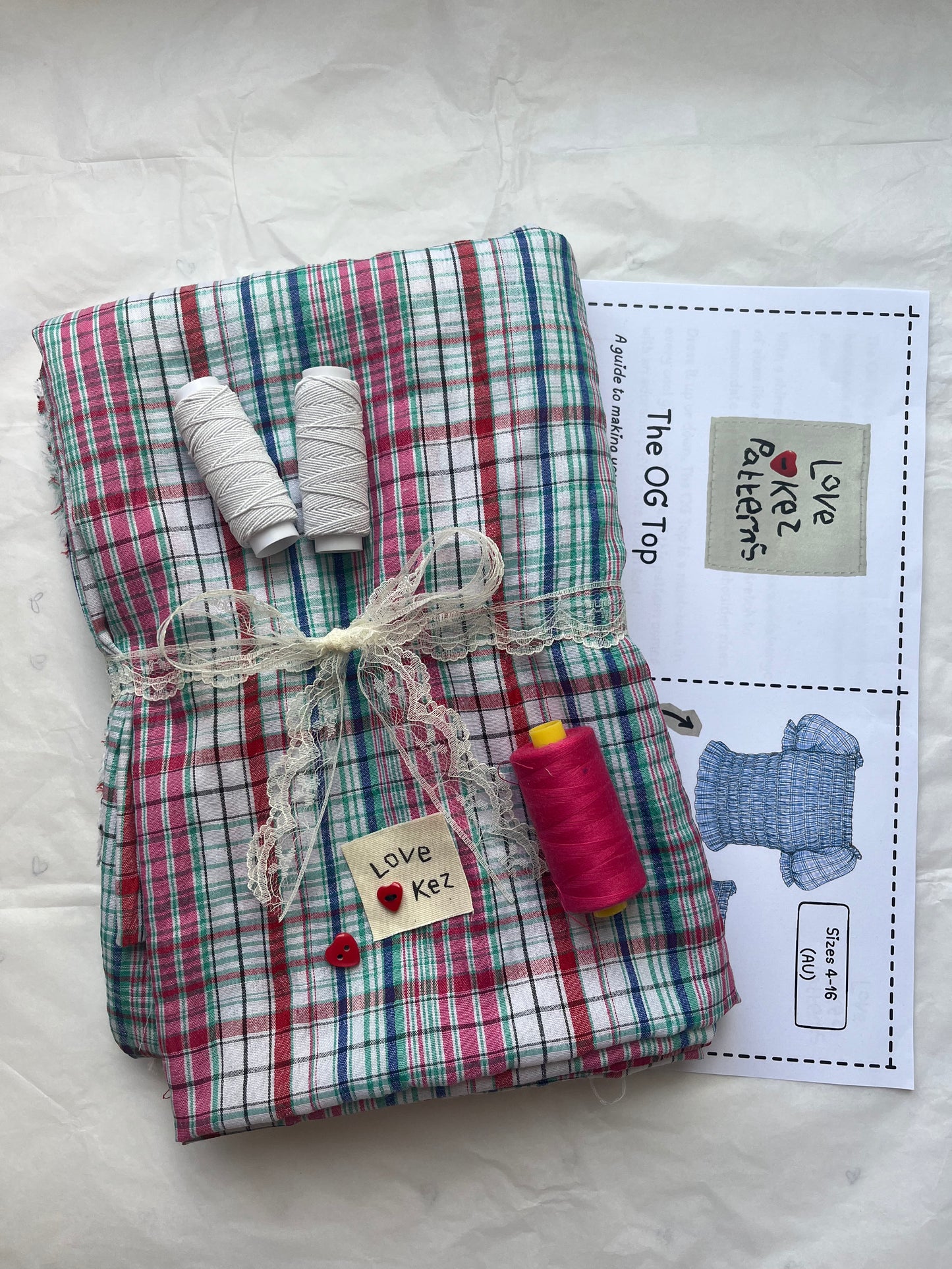 The OG Top Pattern Kit - Blue Plaid