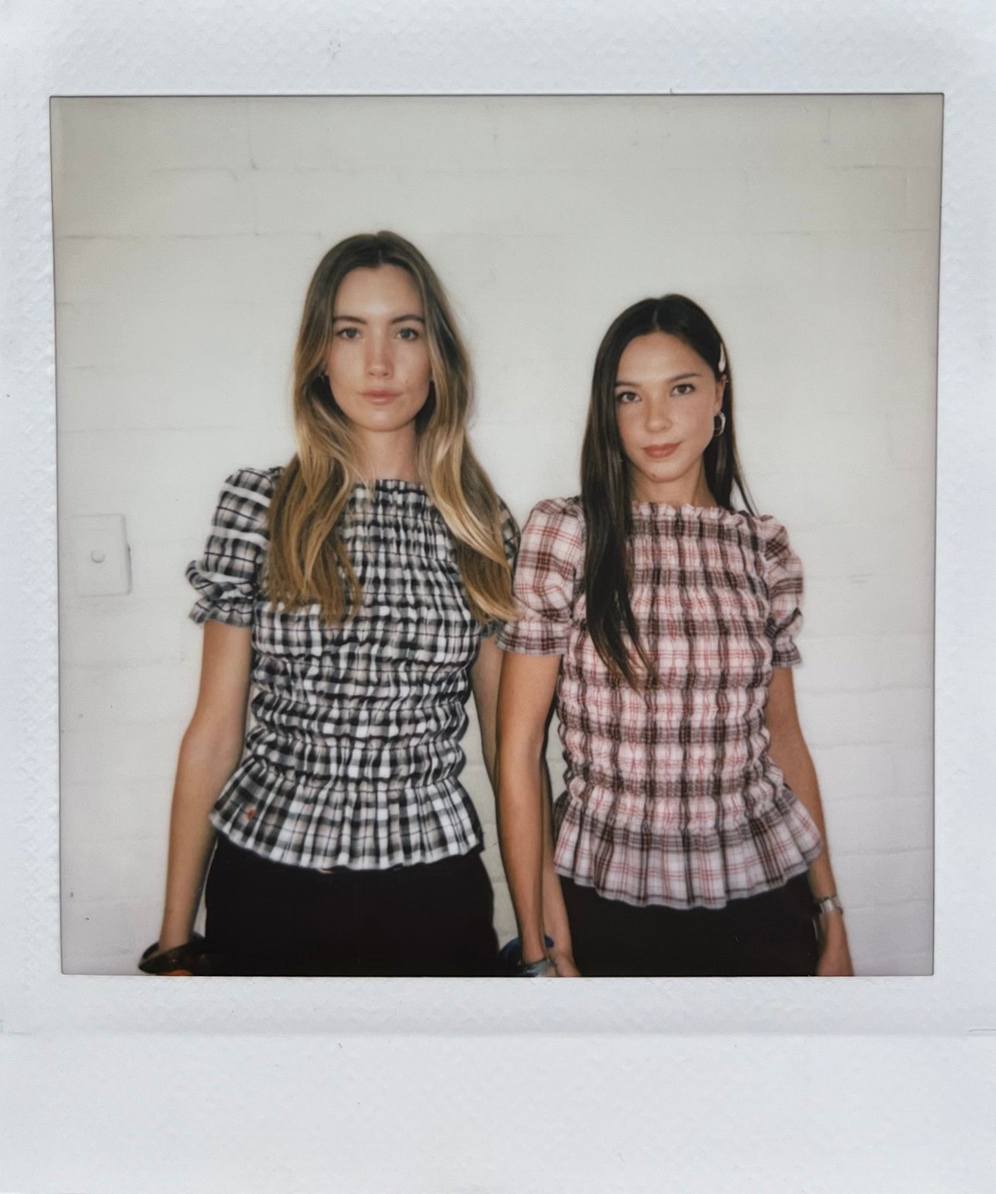The Puff Sleeve Top - Mushroom Plaid