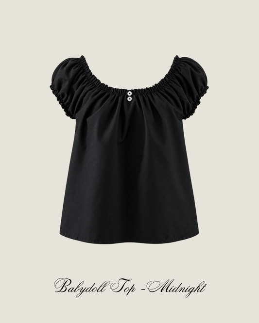 The Babydoll Top - Midnight