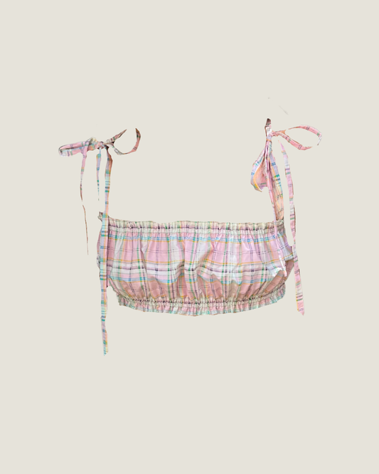 The Bralet - Baby Pink Plaid