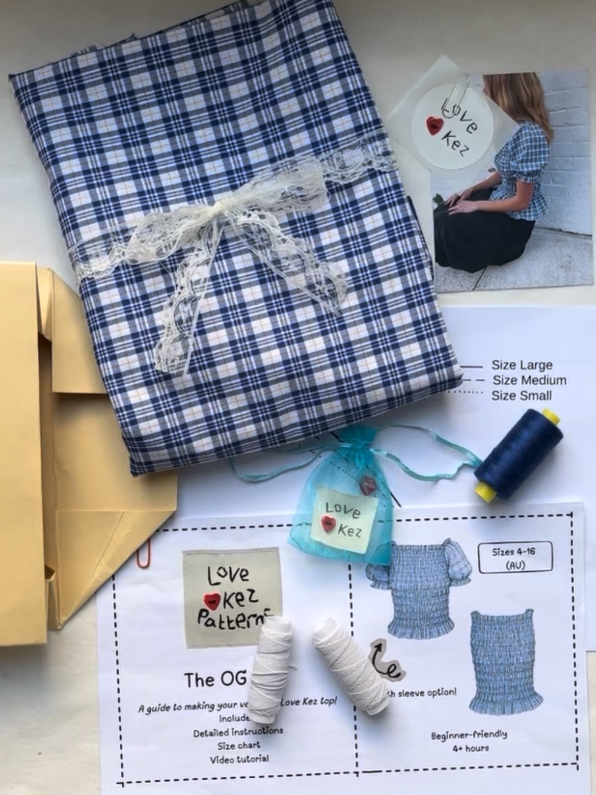 The OG Top Pattern Kit - Blue Plaid