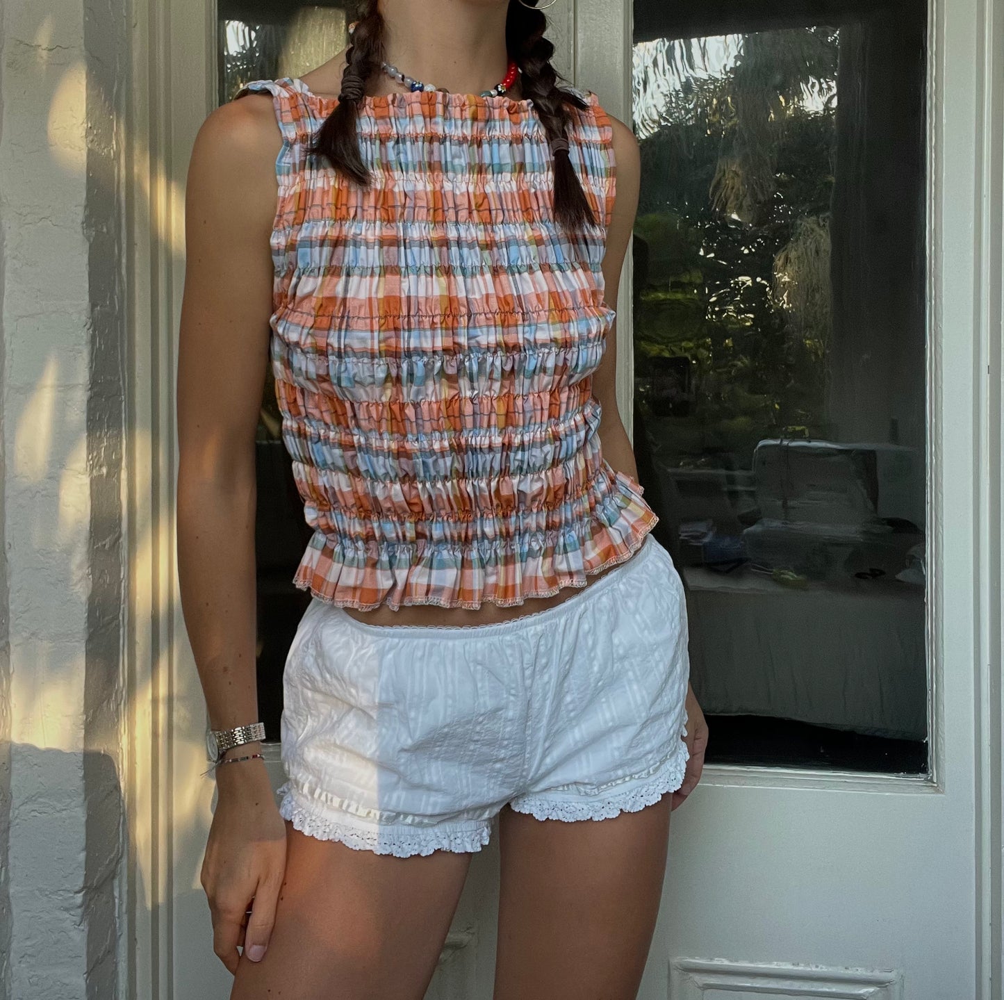 The Top One-Off - Tangerine Plaid